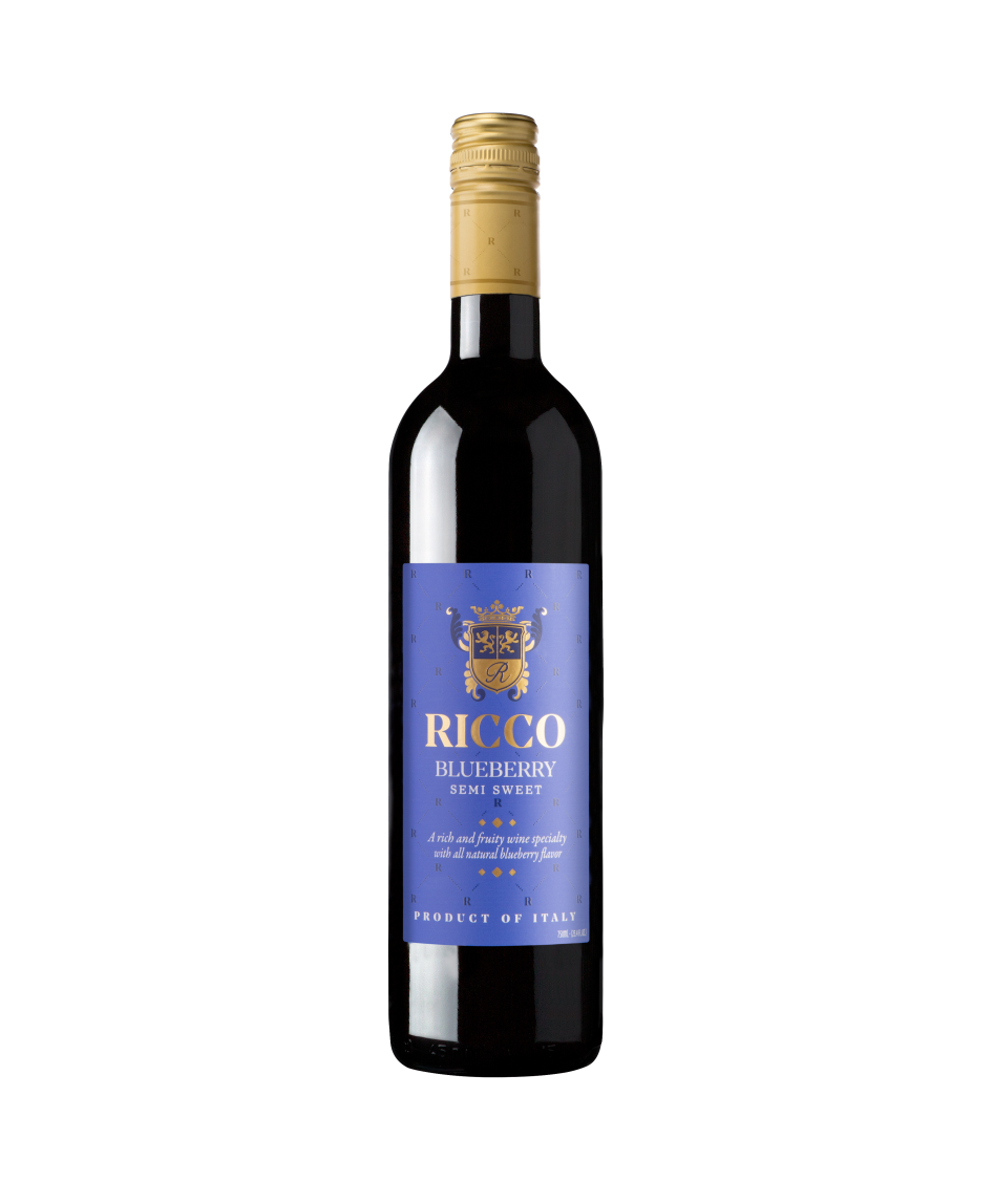 Ricco Blue Berry Moscato - vang ngọt moscato Italy nhập khẩu nguyên chai.